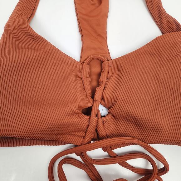 L*Space Dax Bikini Top in Amber Brown Size Small Racerback NWT - Picture 3 of 6